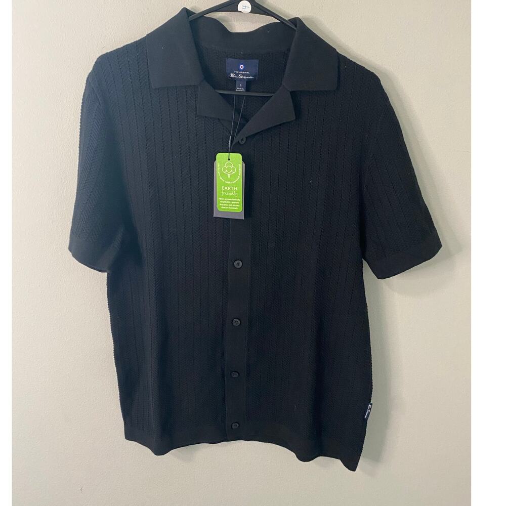 New Ben Sherman Knit Button Down Polo, Size Small‎